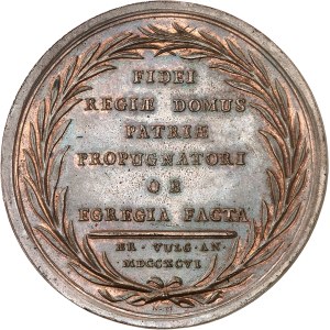 Naples et Sicile, Ferdinand IV (1759-1816). Médaille, expédition des troupes napolitaines en Lombardie contre l’armée de la République française, par N. Morghen 1796, Naples.