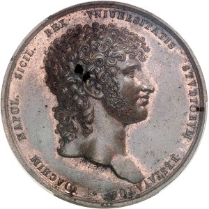 Naples, Joachim Murat (1808-1815). Médaille, réorganisation de l’Université de Naples 1811, Naples.