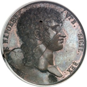 Naples, Joachim Murat (1808-1815). Medal, Joachim Murat's return to Naples, by Antonio Canova 1813, Naples.