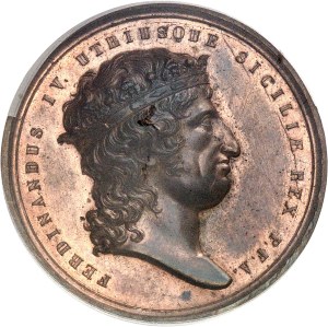 Naples, Ferdinand IV (1815-1816). Medal, laying the foundation stone of the Basilica of St. Francis of Paola in Naples, by Vincenzo Catenacci 1816, Naples.