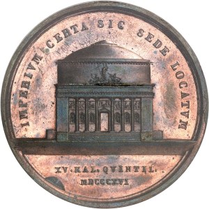 Naples, Ferdinand IV (1815-1816). Medal, laying the foundation stone of the Basilica of St. Francis of Paola in Naples, by Vincenzo Catenacci 1816, Naples.