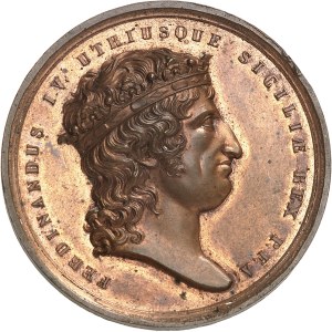 Naples, Ferdinand IV (1815-1816). Medal, Visit of the Duke of Calabria to the Naples Mint 1816, Naples.