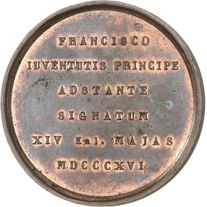 Naples, Ferdinand IV (1815-1816). Médaille, Visite du Duc de Calabre à la Monnaie de Naples 1816, Naples.