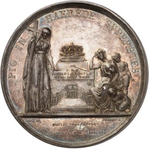 Naples, Ferdinand IV (1815-1816). Médaille, mort du Roi Ferdinand I (IV) de Bourbon, par V. Catenacci 1825, Naples.