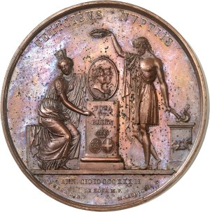 Naples and Two Sicilies, Ferdinand II (1830-1859). Medal, marriage of Ferdinand II of Bourbon to Marie-Christine of Savoy, by M. Laudicina 1832, Naples.