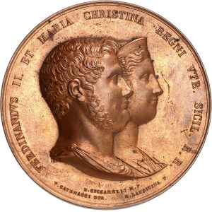 Naples et Deux-Siciles, Ferdinand II (1830-1859). Médaille, naissance de François, duc de Calabre, par M. Laudicina et A. Cariello 1836, Naples.