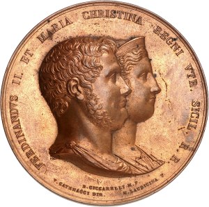 Naples and Two Sicilies, Ferdinand II (1830-1859). Medal, birth of Francis, Duke of Calabria, by M. Laudicina and A. Cariello 1836, Naples.