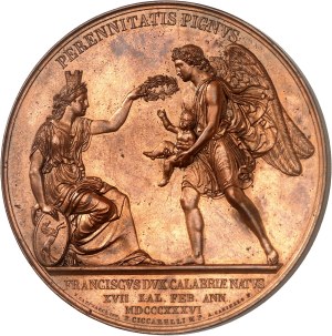 Naples and Two Sicilies, Ferdinand II (1830-1859). Medal, birth of Francis, Duke of Calabria, by M. Laudicina and A. Cariello 1836, Naples.