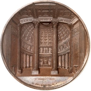 Naples et Deux-Siciles, Ferdinand II (1830-1859). Médaille, achèvement de la Basilique Saint François de Paule, par A. Cariello et T. Vernucci 1836, Naples.