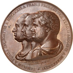 Naples and the Two Sicilies, Ferdinand II (1830-1859). Medal, completion of the Basilica of Saint Francis of Paola, by A. Cariello and T. Vernucci 1836, Naples.