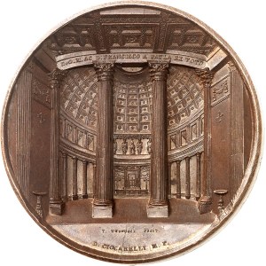Naples et Deux-Siciles, Ferdinand II (1830-1859). Médaille, achèvement de la Basilique Saint François de Paule, par A. Cariello et T. Vernucci 1836, Naples.