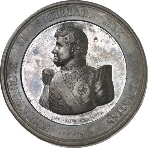 Naples and the Two Sicilies, Ferdinand II (1830-1859). Medal, inauguration of the Naples-Caserte-Capua railroad line, by A. Arnaud 1846, Naples.