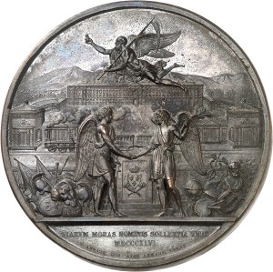 Naples and the Two Sicilies, Ferdinand II (1830-1859). Medal, inauguration of the Naples-Caserte-Capua railroad line, by A. Arnaud 1846, Naples.