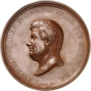 Naples and Two Sicilies, Ferdinand II (1830-1859). Medal (galvanotypes closed), inauguration of the electric telegraph, by L. Arnaud 1852, Naples.