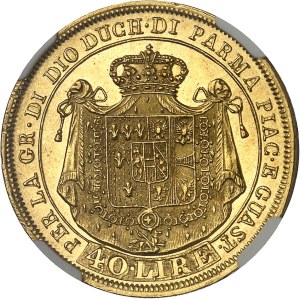 Parme, Marie-Louise (1815-1847). 40 lire 1821, Milan.