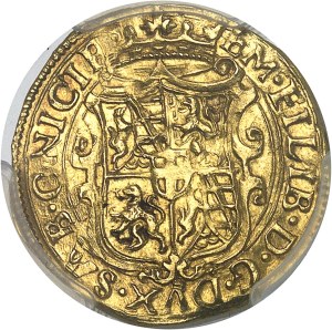 Savoie, Emmanuel-Philibert (1553-1580). Gold shield with sun, 6th type 1574, N, Nice.