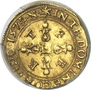 Savoie, Emmanuel-Philibert (1553-1580). Gold shield with sun, 6th type 1574, N, Nice.