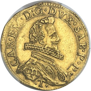 Savoie, Charles Emmanuel I (1580-1630). Quadruple écu d’or, Ve type ND, T, Turin.