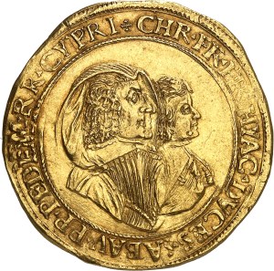Savoie, François-Hyacinthe (1637-1638). Quadruple gold shield, regency of Marie Christine de Bourbon ND (1637-1638), Turin.