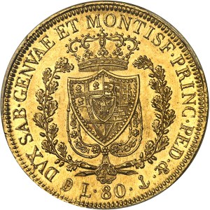 Savoie-Sardaigne, Charles-Félix (1821-1831). 80 lire 1830, ancre, Gênes.
