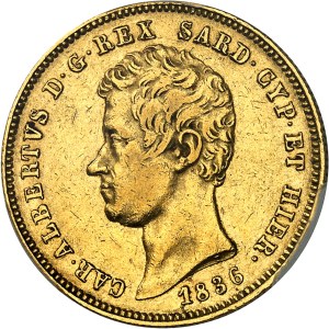 Savoy-Sardinia, Charles-Albert (1831-1849). 50 lira 1836, Eagle head, Turin.