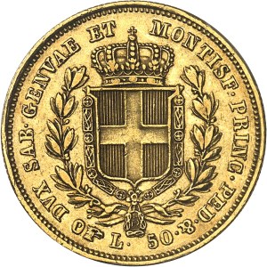 Savoy-Sardinia, Charles-Albert (1831-1849). 50 lira 1836, Eagle head, Turin.