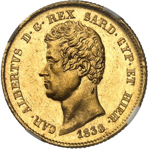 Savoie-Sardaigne, Charles-Albert (1831-1849). 20 lire 1838, ancre, Gênes.