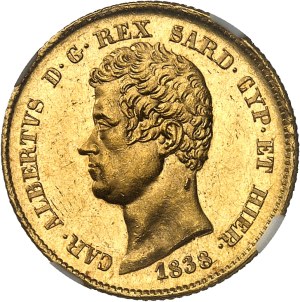 Savoy-Sardinia, Charles-Albert (1831-1849). 20 lire 1838, anchor, Genoa.