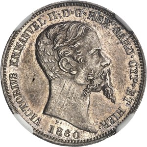 Savoy-Sardinia, Victor-Emmanuel II (1849-1861). 1 lira 1860, M, Milan.