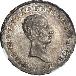 Toscane (Grand-duché de), Ferdinand III de Lorraine restauré (1814-1824). Demi-francescone (petit buste) 1820, Florence.