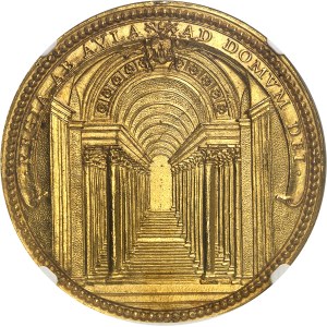 Vatican, Alexandre VII (1655-1667). Médaille d’Or, restauration de l’escalier de la “Scala Regia” au Vatican par Le Bernin, par Gaspare Mola An IX (1663), Rome.