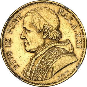 Vatican, Pius IX (1846-1878). 100 lira 1866 - Year XXI, R, Rome.