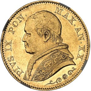 Vatican, Pie IX (1846-1878). 20 lire 1866 - An XX, R, Rome.