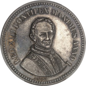 Vatican, Leo XIII (1878-1903). 5 lira, private fancy coinage 1878 Year I, angel head, Brussels.