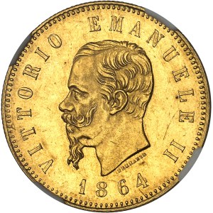 Victor-Emmanuel II (1861-1878). 50 lire 1864, R, Rome.