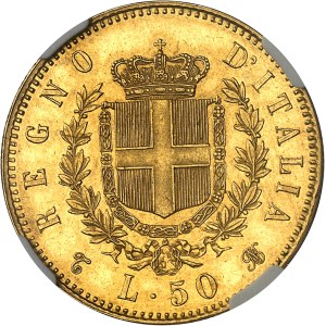Victor-Emmanuel II (1861-1878). 50 lire 1864, R, Rome.