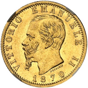 Victor-Emmanuel II (1861-1878). 20 lire 1870, R, Rome.