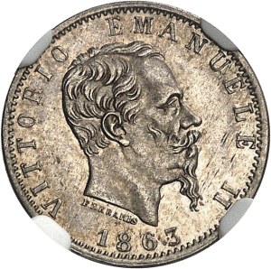 Victor-Emmanuel II (1861-1878). 20 centesimi, 1st type with shield 1863/2 BN, T, Turin.