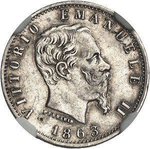 Victor-Emmanuel II (1861-1878). 20 centesimi, 2nd type, with different reverse 1863 [BN], T, Turin.