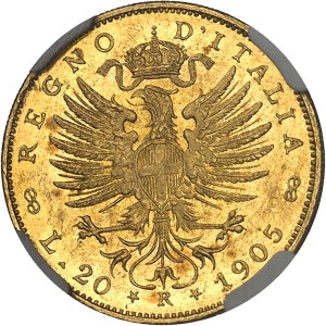 Victor-Emmanuel III (1900-1946). 20 lire with eagle 1905, R, Rome.