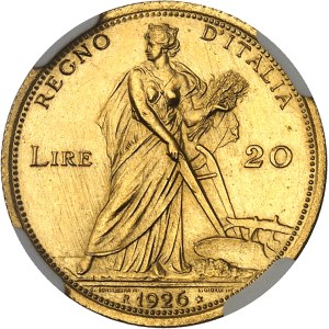 Victor-Emmanuel III (1900-1946). 20 lire Or (ESPOSIZIONE INTERNAZIONALE AGRICOLA INDUSTRIALE), frappe de collection 1926, R, Rome.