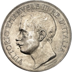 Victor-Emmanuel III (1900-1946). 5 lire, cinquantenaire du Royaume 1911, R, Rome.