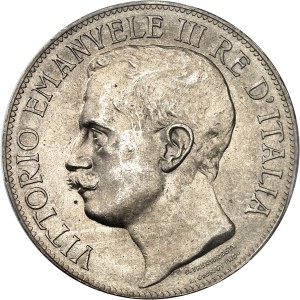 Victor-Emmanuel III (1900-1946). 5 lire, fiftieth anniversary of the Kingdom 1911, R, Rome.