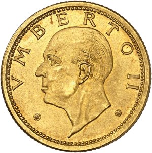 Umberto II (May 9 to June 13, 1946). Monetary trial, 20 lira module (Special strike) ND (1946).