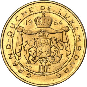 Jean (1964-2000). Trial 100 francs Or, by J. N. Lefèvre, Frappe spéciale (SP) 1964, Brussels.