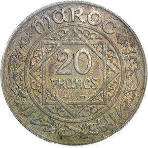 Mohammed V (1927-1961). Épreuve de 20 francs en bronze-aluminium, Frappe spéciale (SP) AH 1352 (1933), Paris.