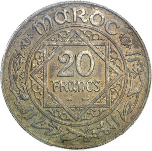 Mohammed V (1927-1961). Proof of 20 francs in bronze-aluminum, Frappe spéciale (SP) AH 1352 (1933), Paris.