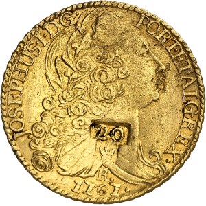 Premier Empire / Napoléon Ier (1804-1814). Moëde à 20 livres le gros par contremarque sur une contrefaçon de peça de 6400 reis 1767 R ND (1805).