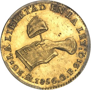 Republic of Mexico (1821-1917). 2 escudos 1856/5 GF, M°, Mexico City.