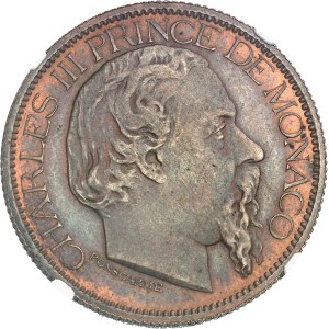 Charles III (1853-1889). Essai de 100 (Cent) francs, Flan bruni (PROOF) 1881, A, Paris.